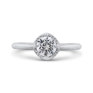 PR0201EC-44W-.75 Bridal Jewelry Carizza White Gold Round Diamond Engagement Rings