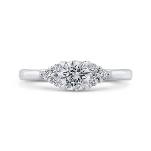 PR0203EC-44W-.50 Bridal Jewelry Carizza White Gold Round Diamond Engagement Rings