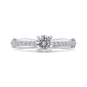 PR0204ECH-44W-.50 Bridal Jewelry Carizza White Gold Round Diamond Engagement Rings