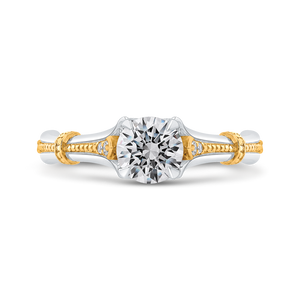 PR0206ECH-44WY-.75 Bridal Jewelry Carizza White Gold Rose Gold Yellow Gold Round Diamond Engagement Rings