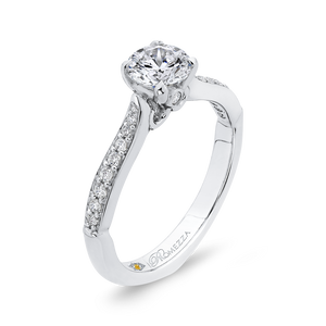 14K White Gold Round Ct Diamond Engagement Ring