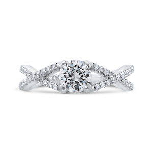 PR0209ECQ-44W-.75 Bridal Jewelry Carizza White Gold Round Diamond Engagement Rings