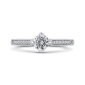 PR0224ECH-44W-.50 Bridal Jewelry Carizza White Gold Round Diamond Engagement Rings