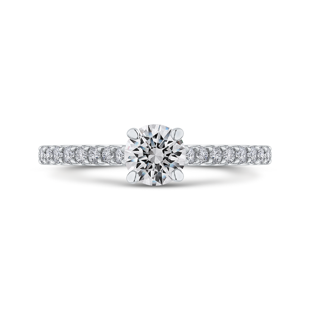 PR0227ECH-44W-.50 Bridal Jewelry Carizza White Gold Round Diamond Engagement Rings