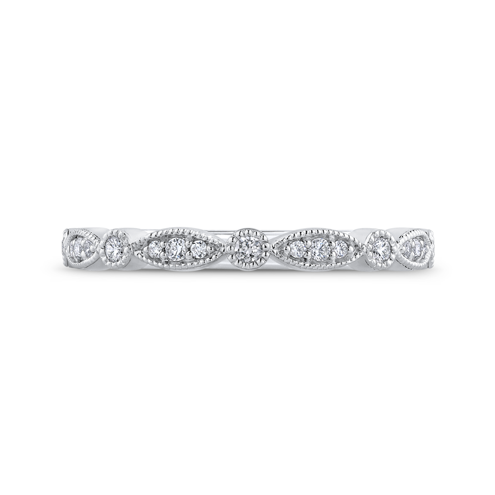 PR0228BH-44W-.50 Bridal Jewelry Carizza White Gold Round Diamond Wedding Bands