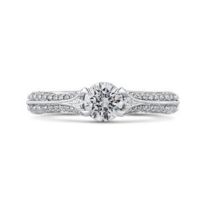 PR0234ECH-44W-.50 Bridal Jewelry Carizza White Gold Round Diamond Engagement Rings