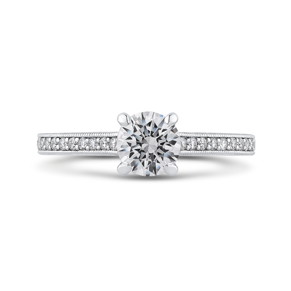 PR0235ECQ-44W-.75 Bridal Jewelry Carizza White Gold Round Diamond Engagement Rings