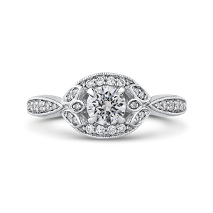 PR0245ECH-44W-.50 Bridal Jewelry Carizza White Gold Round Diamond Engagement Rings