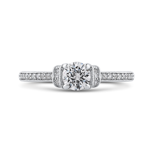 PR0252ECH-44W-.50 Bridal Jewelry Carizza White Gold Round Diamond Engagement Rings