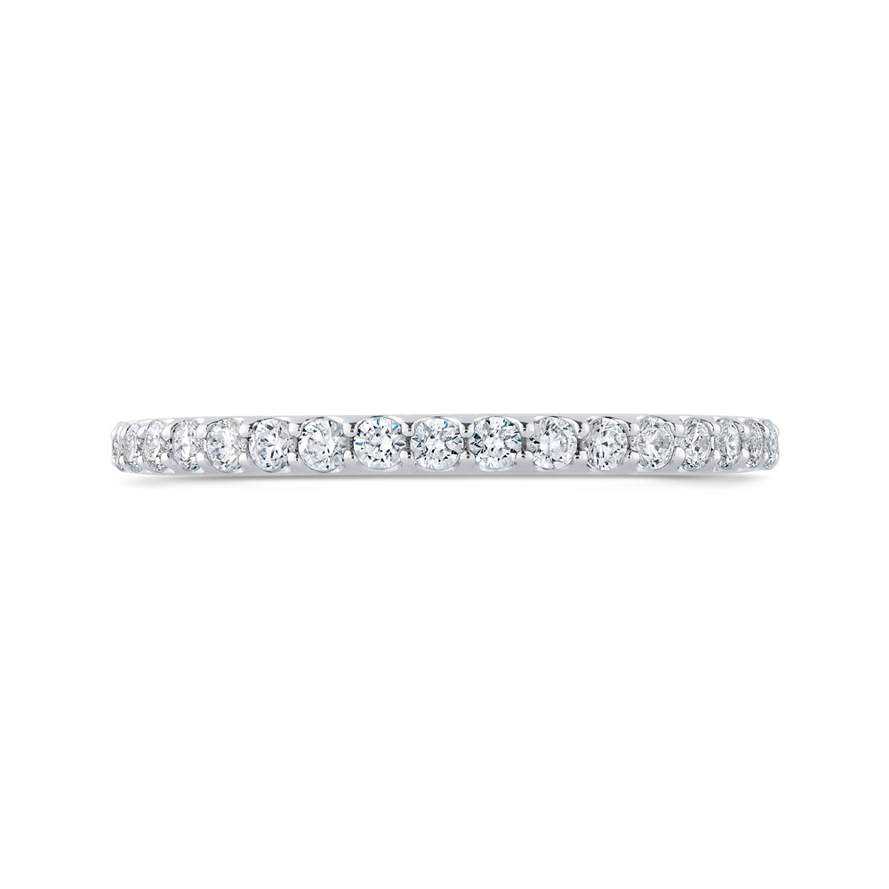 PR0253BH-44W-.50 Bridal Jewelry Carizza White Gold Round Diamond Wedding Bands