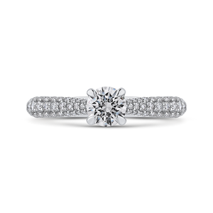 PR0254ECH-44W-.50 Bridal Jewelry Carizza White Gold Round Diamond Engagement Rings
