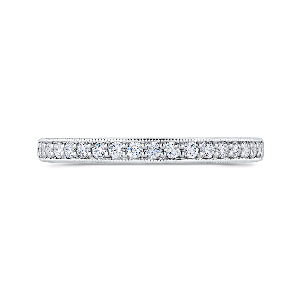 PR0255BH-44W-.50 Bridal Jewelry Carizza White Gold Round Diamond Wedding Bands