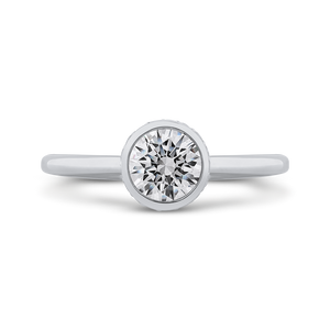 PR0260EC-44W-.75 Bridal Jewelry Carizza White Gold Round Diamond Engagement Rings