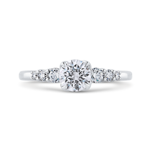 PR0262EC-44W-.75 Bridal Jewelry Carizza White Gold Round Diamond Engagement Rings