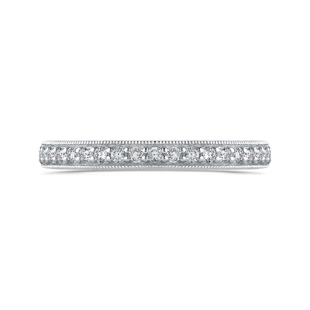 PR0263BH-44W-.75 Bridal Jewelry Carizza White Gold Round Diamond Wedding Bands