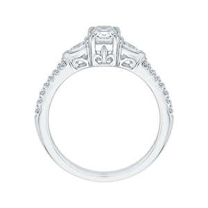 Emerald Cut Diamond Engagement Ring In 14K White Gold