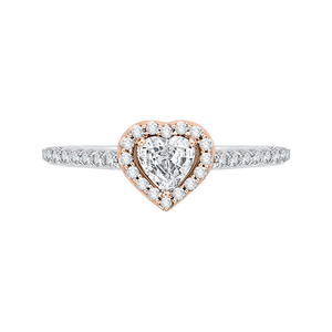 PRH0154ECH-44WP-.50 Bridal Jewelry Carizza White Gold Rose Gold Yellow Gold Diamond Halo Engagement Rings