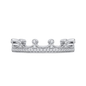 PRQ0133BH-44W-.50 Bridal Jewelry Carizza White Gold Round Diamond Wedding Bands