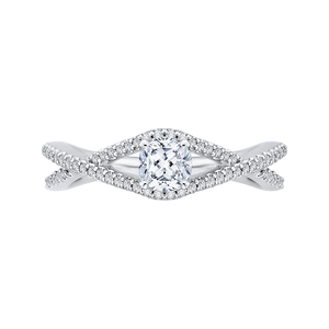 PRU0147ECQ-44W-.50 Bridal Jewelry Carizza White Gold Cushion Cut Diamond Engagement Rings