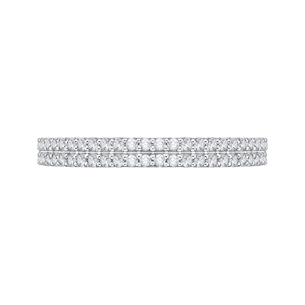 PRU0157BH-44W-.50 Bridal Jewelry Carizza White Gold Round Diamond Wedding Bands