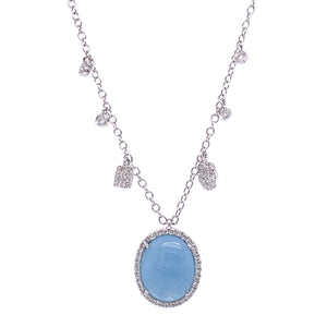 Meira T | Aquamarine and Diamond Necklace